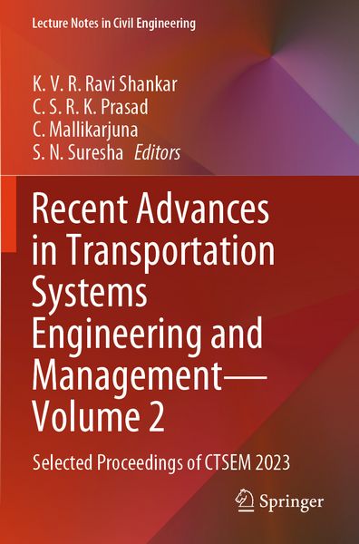 Produktbild: Recent Advances in Transportation Systems Engineering and Management&mdash;Volume 2