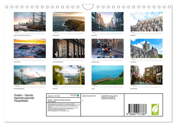 Produktbild: Dublin - Irlands beeindruckende Hauptstadt. (Wandkalender 2026 DIN A4 quer), CALVENDO Monatskalender