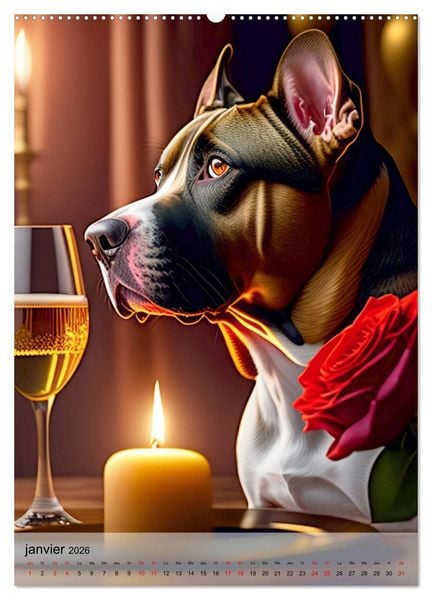 Produktbild: Chiens styl&eacute;s (Calendrier mural 2026 DIN A2 horizontal), CALVENDO calendrier mensuel