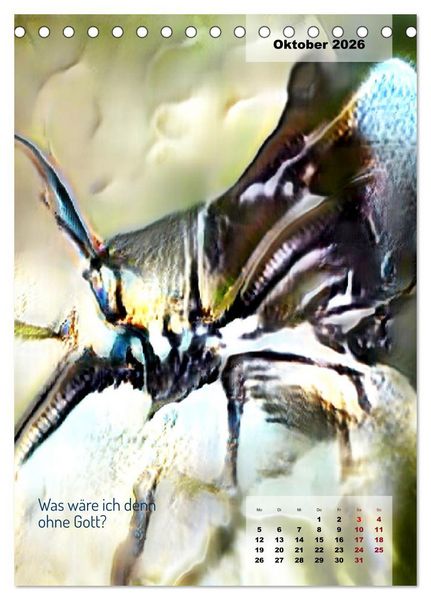 Produktbild: Seelenw&uuml;nsche - Kunstkalender mit Texten zum Innehalten (Tischkalender 2026 DIN A5 hoch), CALVENDO Monatskalender