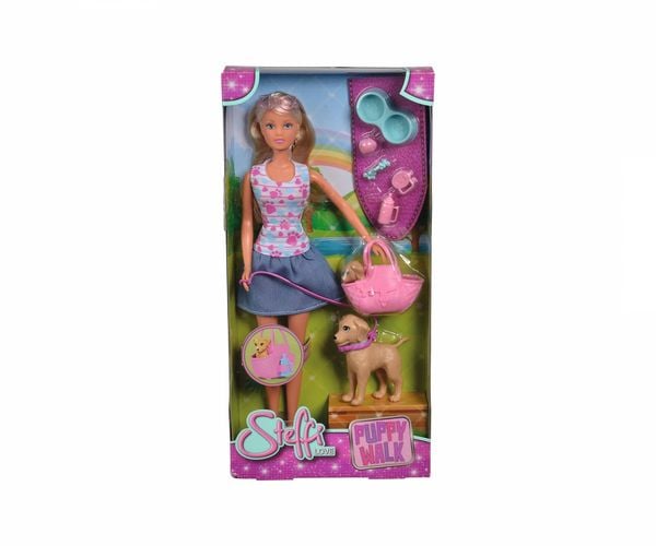 Produktbild: Simba 105733310 - Steffi Love, Puppy Walk, Steffi mit Hundemami, Puppe, 29 cm