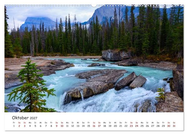 Produktbild: Kanadas Rocky Mountains: Zwischen Gipfeln & glasklaren Seen (hochwertiger Premium Wandkalender 2027 DIN A2 quer), Kunstdruck in Hochglanz