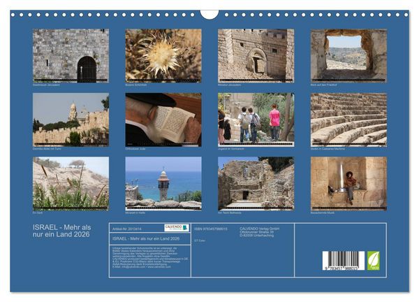 Produktbild: ISRAEL - Mehr als nur ein Land 2026 (Wandkalender 2026 DIN A3 quer), CALVENDO Monatskalender