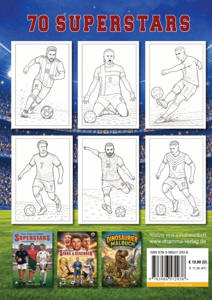 Produktbild: WM 2026 Fu&szlig;ball Malbuch f&uuml;r Kinder ab 6 Jahren mit 70 authentischen Spielerzeichnungen