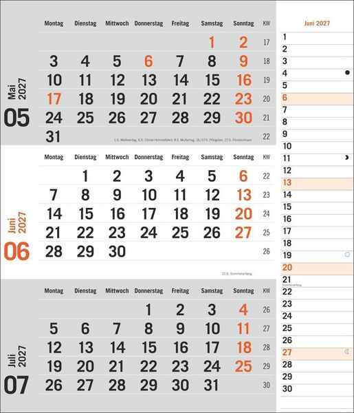 Produktbild: times&more 3-Monatsplaner, orange 2027