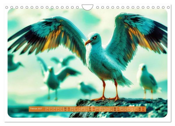 Produktbild: Gierige M&ouml;wen (Wandkalender 2027 DIN A4 quer), CALVENDO Monatskalender