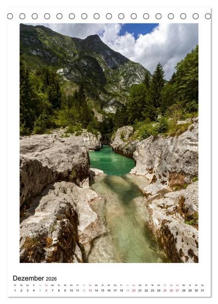 Produktbild: Soca - Sloweniens Smaragdfluss (Tischkalender 2026 DIN A5 hoch), CALVENDO Monatskalender