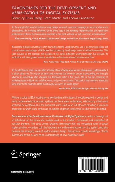 Produktbild: Taxonomies for the Development and Verification of Digital Systems
