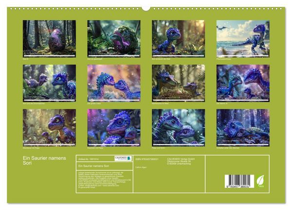 Produktbild: Ein Saurier namens Sori (hochwertiger Premium Wandkalender 2026 DIN A2 quer), Kunstdruck in Hochglanz