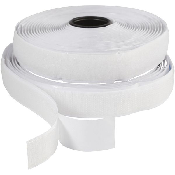 Produktbild: Creativ Company Klettband Haken & &Ouml;sen, selbstklebend, B 20 mm, Wei&szlig;, 5 m, 1 Rolle