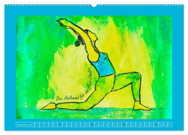 Produktbild: Farbige Yoga Kraftwelt - Yoga Asanas f&uuml;r die Chakren (hochwertiger Premium Wandkalender 2026 DIN A2 quer), Kunstdruck in Hochglanz