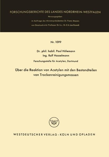 Produktbild: &Uuml;ber die Reaktion von Acetylen mit den Bestandteilen von Trockenreinigungsmassen