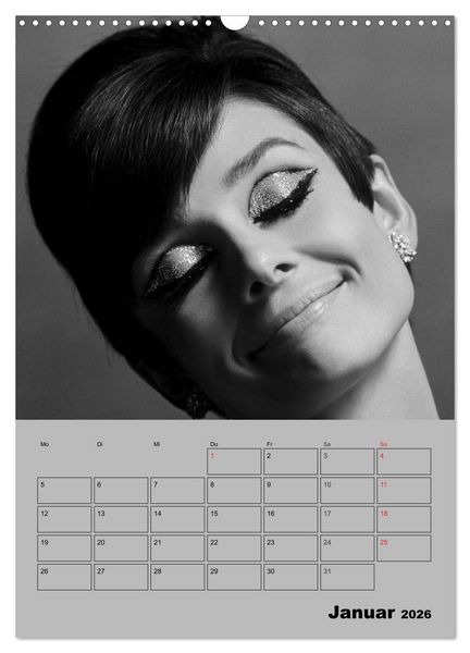 Produktbild: Hollywood-Diva. Audrey Hepburn (Wandkalender 2026 DIN A3 hoch), CALVENDO Monatskalender