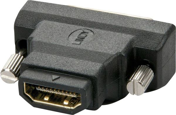 LINDY 41228 HDMI / DVI Adapter [1x HDMI-Buchse - 1x DVI-Stecker 18+1pol.] Schwarz 0m