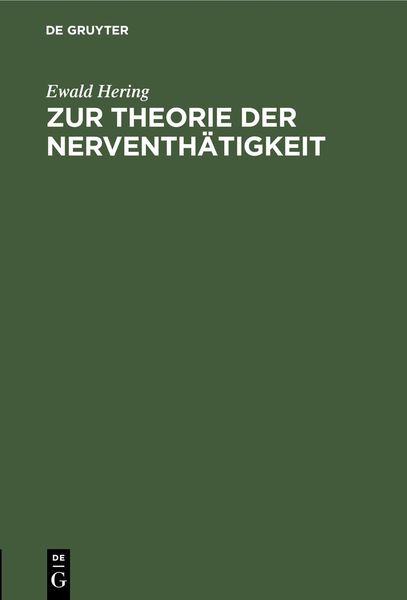 Produktbild: Zur Theorie der Nerventh&auml;tigkeit