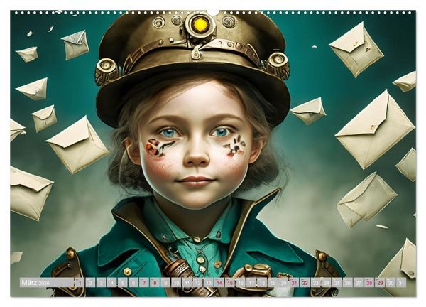 Produktbild: Starke M&auml;dchen - Steampunk Welten (Wandkalender 2026 DIN A2 quer), CALVENDO Monatskalender