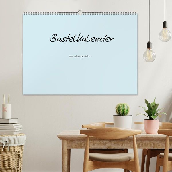 Produktbild: Bastelkalender - hell Blau (Wandkalender 2026 DIN A2 quer), CALVENDO Monatskalender