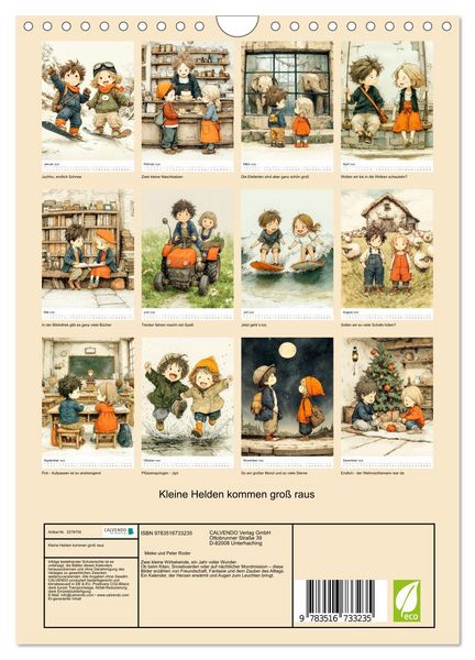 Produktbild: Kleine Helden kommen gro&szlig; raus (Wandkalender 2026 DIN A4 hoch), CALVENDO Monatskalender
