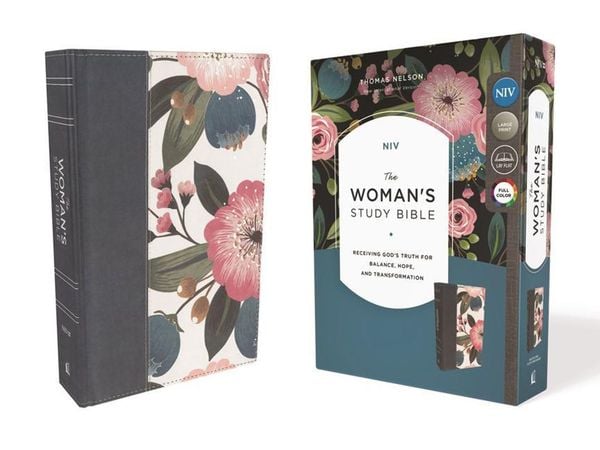 Produktbild: NIV, the Woman's Study Bible, Cloth Over Board, Blue Floral, Full-Color