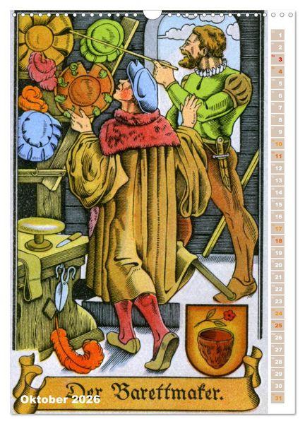 Produktbild: Altes Handwerk: Historische Zeichnungen neu entdeckt (Wandkalender 2026 DIN A3 hoch), CALVENDO Monatskalender