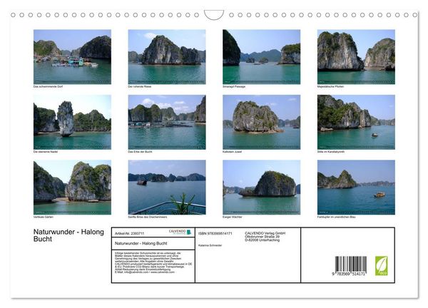 Produktbild: Naturwunder - Halong Bucht (Wandkalender 2027 DIN A3 quer), CALVENDO Monatskalender