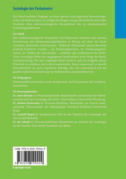 Produktbild: Soziologie der Parlamente