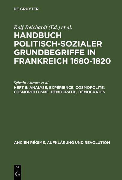 Produktbild: Analyse, Exp&eacute;rience. Cosmopolite, Cosmopolitisme. D&eacute;mocratie, D&eacute;mocrates