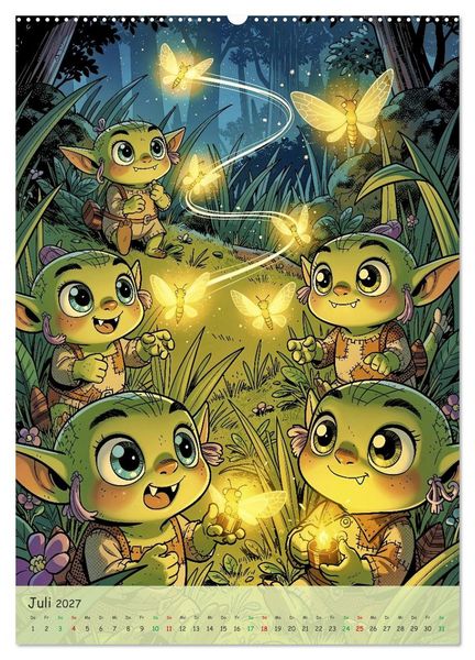 Produktbild: Lustige Koboldmakis - Comic (hochwertiger Premium Wandkalender 2027 DIN A2 hoch), Kunstdruck in Hochglanz