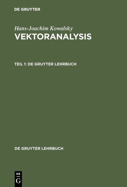 Produktbild: Vektoranalysis. Teil 1