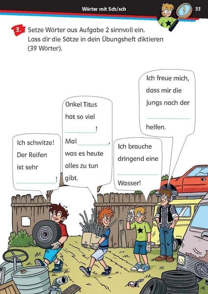 Produktbild: Die drei ??? Kids: Mein &Uuml;bungsheft Deutsch 2. Klasse &ndash; Richtig schreiben
