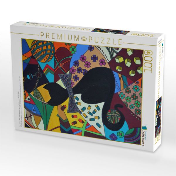 Produktbild: CALVENDO Puzzle Gentleman-K&auml;tz, Petra Kolossa, Acryl auf Leinwand, 70x50, 2017 | 1000 Teile Lege-Gr&ouml;&szlig;e 64x48cm Foto-Puzzle f&uuml;r gl&uuml;ckliche Stunden