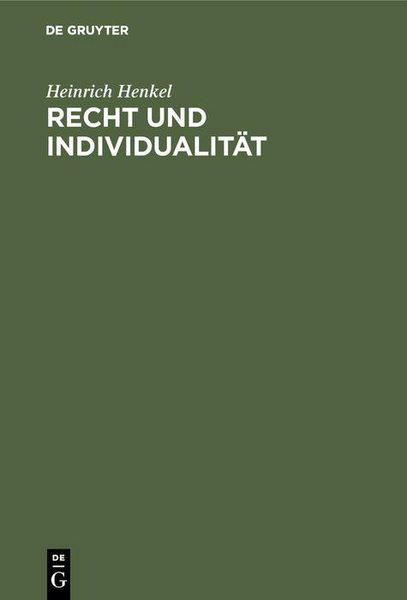 Produktbild: Recht und Individualit&auml;t