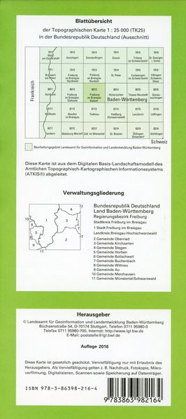 Produktbild: Freiburg im Breisgau S&uuml;dost 1 : 25 000