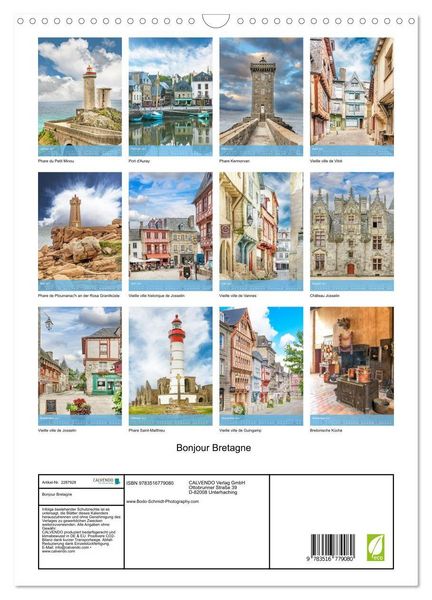 Produktbild: Bonjour Bretagne (Wandkalender 2027 DIN A3 hoch), CALVENDO Monatskalender