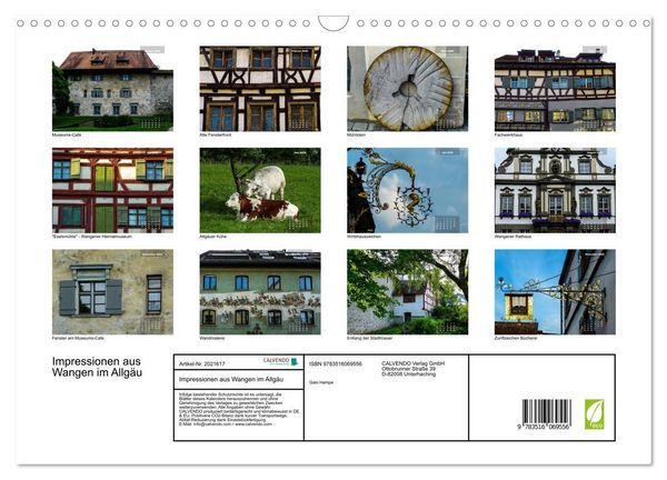 Produktbild: Impressionen aus Wangen im Allg&auml;u (Wandkalender 2026 DIN A3 quer), CALVENDO Monatskalender