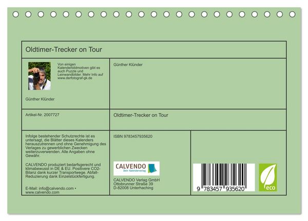 Produktbild: Oldtimer-Trecker on Tour (Tischkalender 2026 DIN A5 quer), CALVENDO Monatskalender