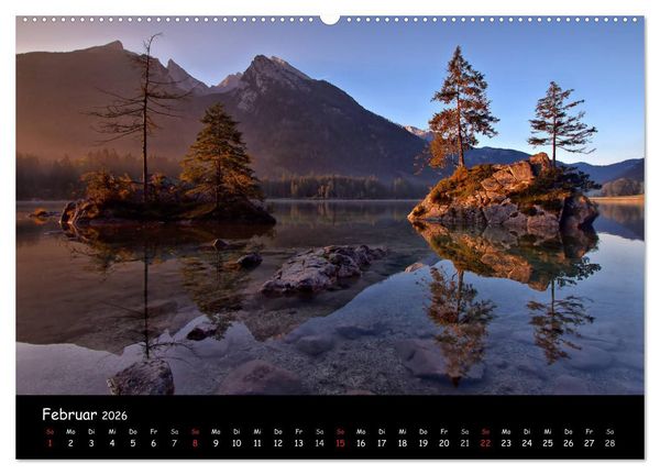 Produktbild: DIE ALPEN - Schroffe Gipfel und stille Seen (Wandkalender 2026 DIN A2 quer), CALVENDO Monatskalender