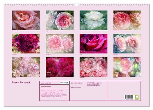 Produktbild: Rosen Romantik (Wandkalender 2026 DIN A2 quer), CALVENDO Monatskalender