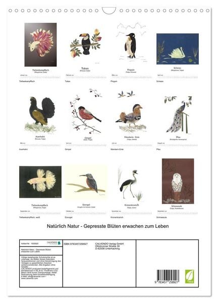 Produktbild: Nat&uuml;rlich Natur - Gepresste Bl&uuml;ten erwachen zum Leben (Wandkalender 2026 DIN A3 hoch), CALVENDO Monatskalender