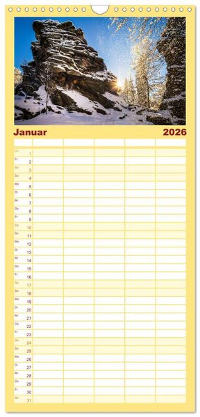 Produktbild: Familienplaner 2026 - Sonnige Augenblicke mit 5 Spalten (Wandkalender, 21 x 45 cm) CALVENDO