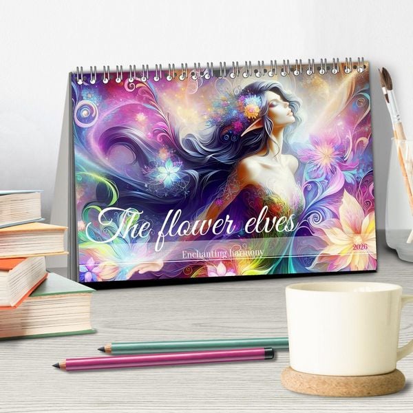 Produktbild: The flower elves Enchanting harmony (Desk Calendar 2026 DIN A5 landscape), CALVENDO 12 Month DeskCalendar