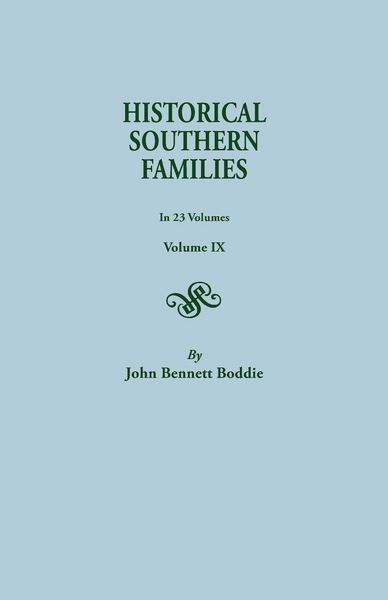 Produktbild: Historical Southern Families. in 23 Volumes. Volume IX