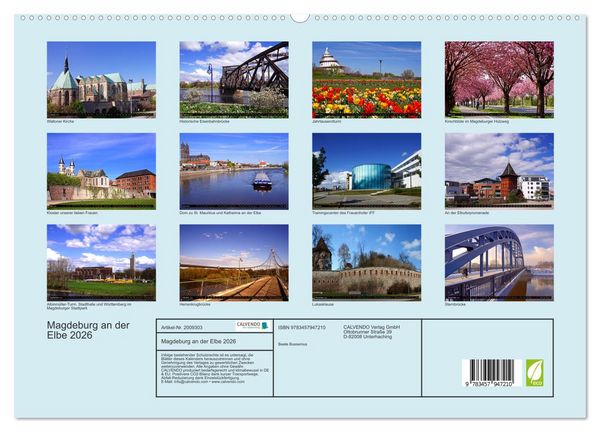 Produktbild: Magdeburg an der Elbe 2026 (hochwertiger Premium Wandkalender 2026 DIN A2 quer), Kunstdruck in Hochglanz