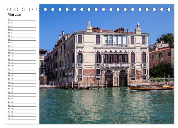 Produktbild: VENEDIG Eine Tour auf dem Canal Grande (Tischkalender 2026 DIN A5 quer), CALVENDO Monatskalender