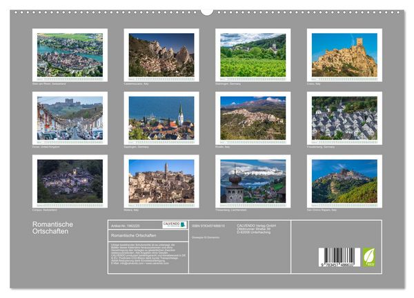 Produktbild: Romantische Ortschaften (hochwertiger Premium Wandkalender 2026 DIN A2 quer), Kunstdruck in Hochglanz