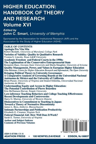 Produktbild: Higher Education: Handbook of Theory and Research
