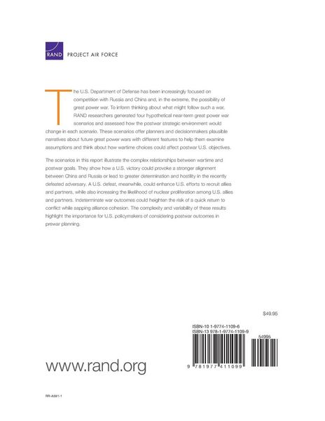 Produktbild: Alternative Futures Following a Great Power War