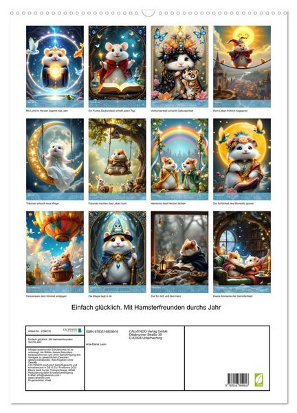 Produktbild: Einfach gl&uuml;cklich. Mit Hamsterfreunden durchs Jahr (Wandkalender 2027 DIN A2 hoch), CALVENDO Monatskalender