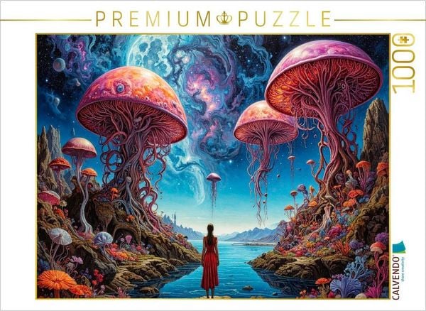 CALVENDO Puzzle Stille Zwiesprache: Die Begegnung zwischen Mensch und geheimnisvollen Wesen | 1000 Teile Lege-Größe 64x48cm Foto-Puzzle für glückliche Stunden