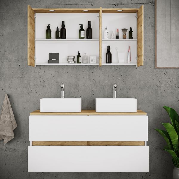 Produktbild: 4 tlg. Badm&ouml;bel-Set mit Waschbecken Cosila-A 111cm